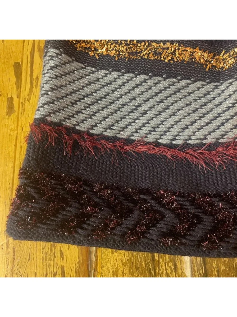 Tory Burch Tinsel Merino Wool Alpaca Mini Sweater Skirt Sz XS Metallic